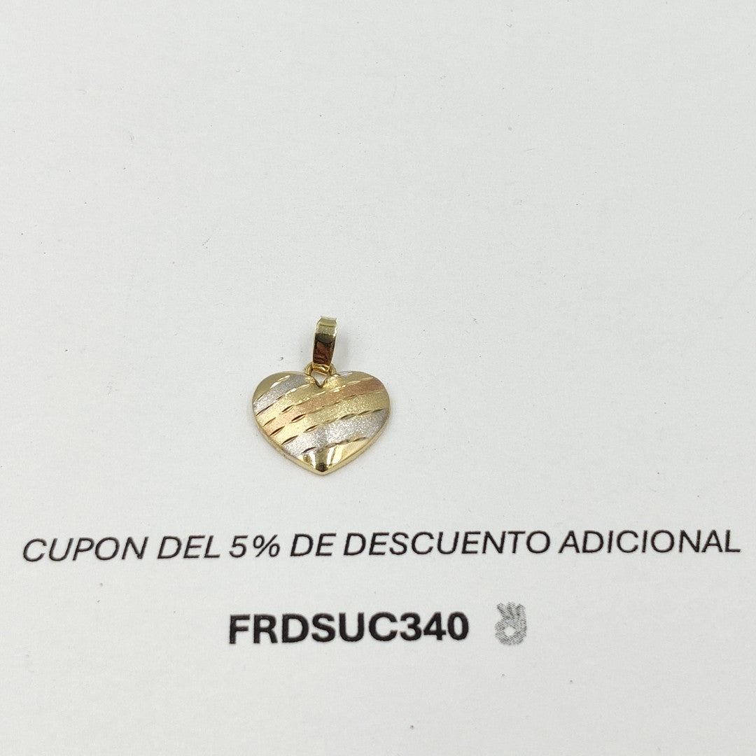 DIJE CORAZON COMBINADO 14K 1.4 GR DCR 04 (NUEVO)