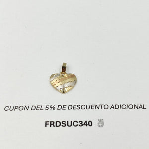 DIJE CORAZON COMBINADO 14K 1.4 GR DCR 04 (NUEVO)