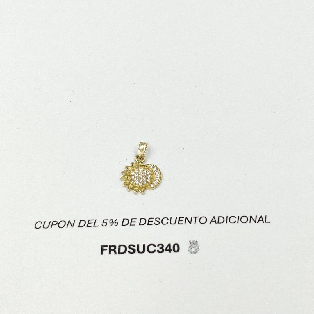 DIJE ECLIPSE CON CIRCONIAS 14K 1.2 GR DDR 106 (NUEVO)