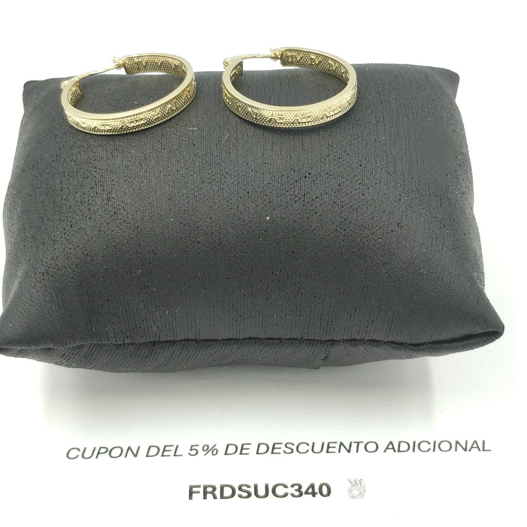 ARETES ARRACADAS CON NUMEROS ROMANOS 14K 2.2 GR ECT2 (NUEVO)