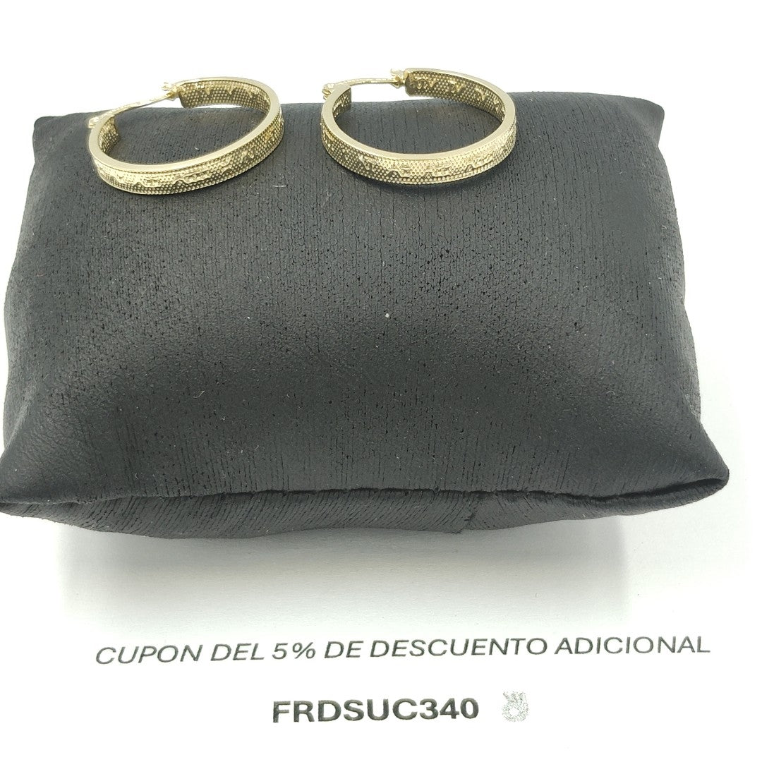 ARETES ARRACADAS CON NUMEROS ROMANOS 14K 2.2 GR ECT2 (NUEVO)