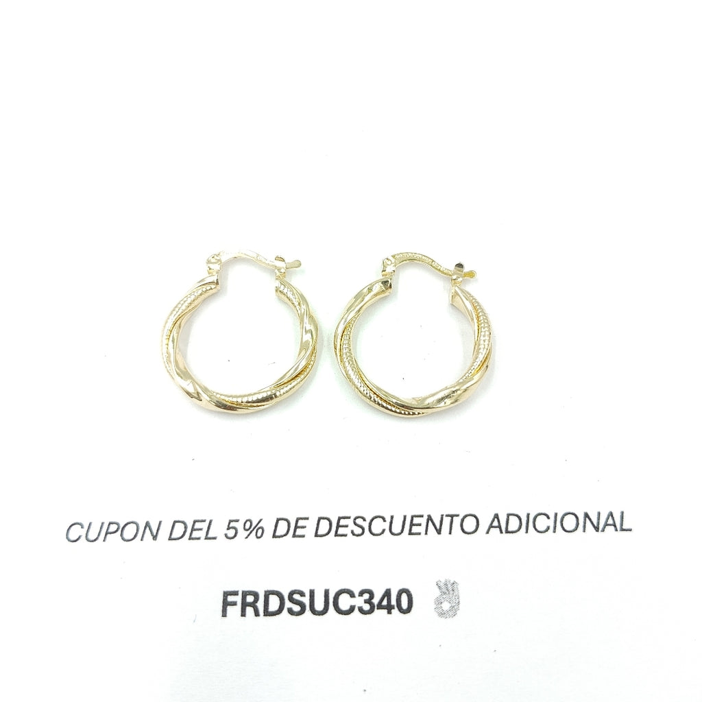 ARETES ARRACADAS TORZAL 14K 3.3 GR ER591 (NUEVO)