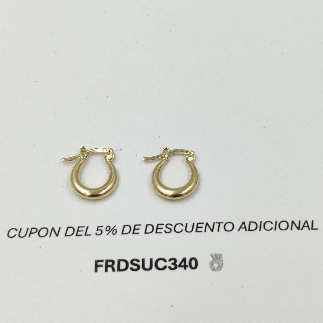 ARETES ARRACADAS LISA CHICA 14K 1.1 GR AC 81 (NUEVO)