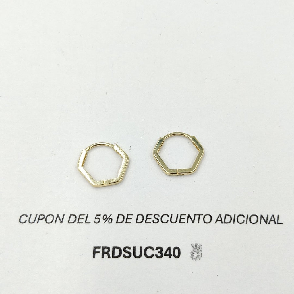 ARETES HUGGIES CON CIRCONIAS 14K 1.6 GR HR 01 (NUEVO)