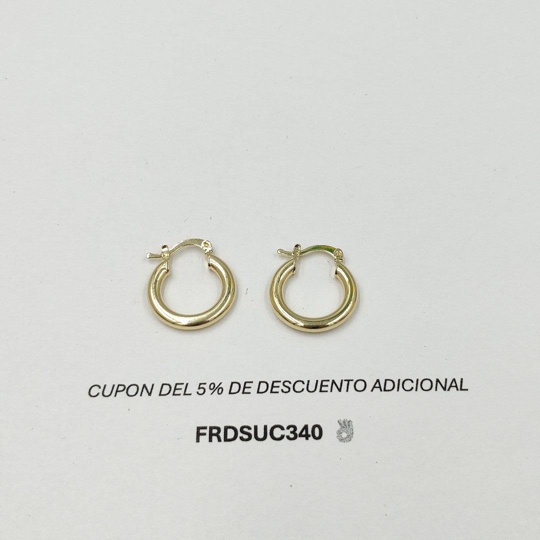 ARETES ARRACADAS LISAS 14K 1.9 GR ET 05 (NUEVO)