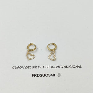 ARETES FIG CORAZON C CIRCONIAS 10K 1.8 GR (NUEVO)