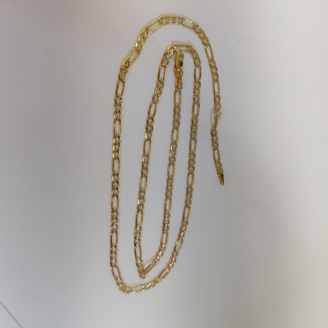 CADENA TEJIDO 3X1 DIAMANTADA 14K 55CM 7.8GR FPR080 (NUEVO)