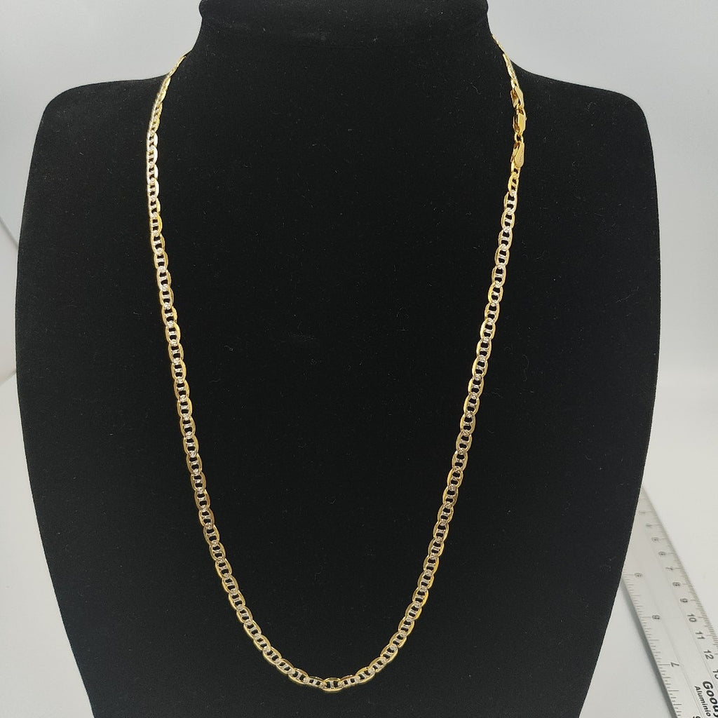 CADENA TEJIDO GUCHI DIAMANTADA 14K 55CM 12.7GR MPR060 (NUEVO)