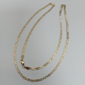 CADENA TEJIDO GUCHI COMBINADA 14K 60CM 8.3GR GC3CF06060 (NUEVO)