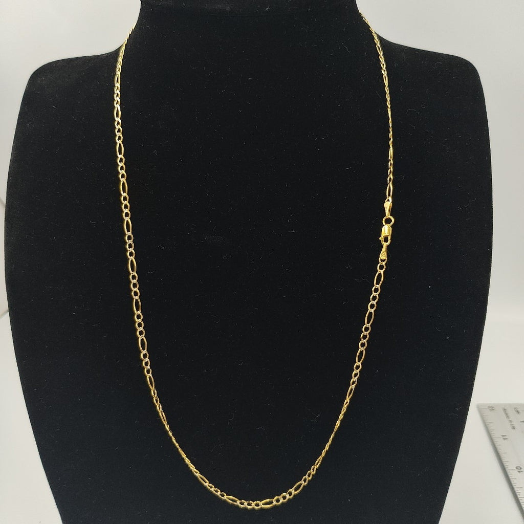 CADENA TEJIDO 3X1 DIAMANTADA 14K 55CM 5GR FPR060 (NUEVO)