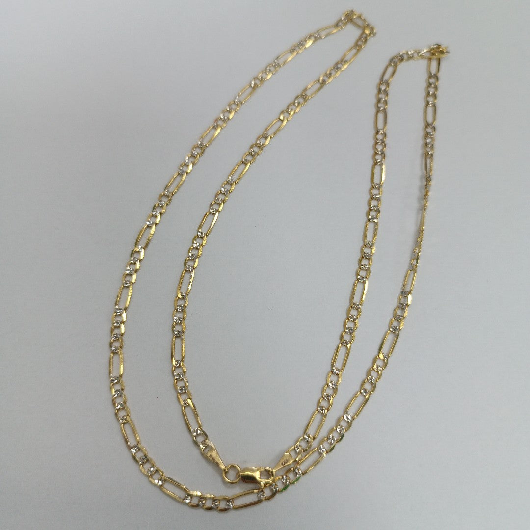 CADENA TEJIDO 3X1 DIAMANTADA 14K 60CM 8.6GR FDR08060 (NUEVO)