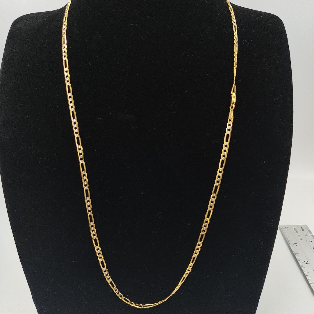 CADENA TEJIDO 3X1 DIAMANTADA 14K 60CM 8.8GR FDR08060 (NUEVO)