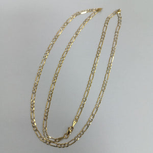 CADENA TEJIDO 3X1 DIAMANTADA 14K 60CM 8.6GR FDR08060 (NUEVO)