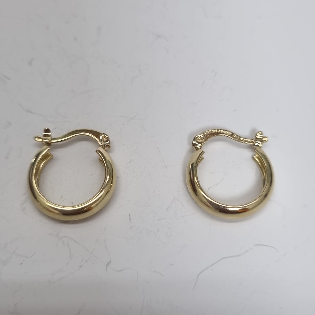 ARETES TEJIDO ARRACADAS LISAS 14K 2.1 GR (NUEVO)