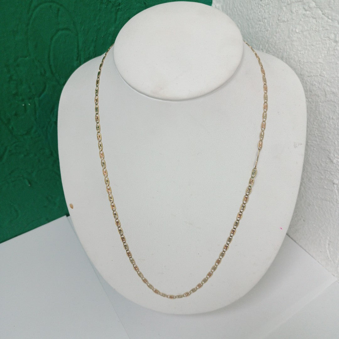 CADENAS TEJIDO GUCHI ORO 10K 55 CM 6.9 GR (NUEVO)