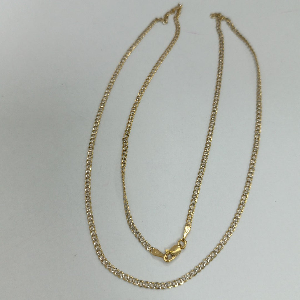 CADENAS BARBADA DIAMANTADA ORO 14K 60 CM 6.2 GR (NUEVO)