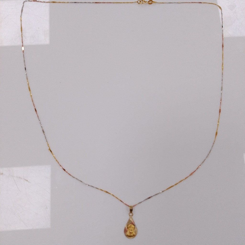 CADENA, MEDALLA RELIGIOSA ORO 10 K 1 GRMS (SEMINUEVO)