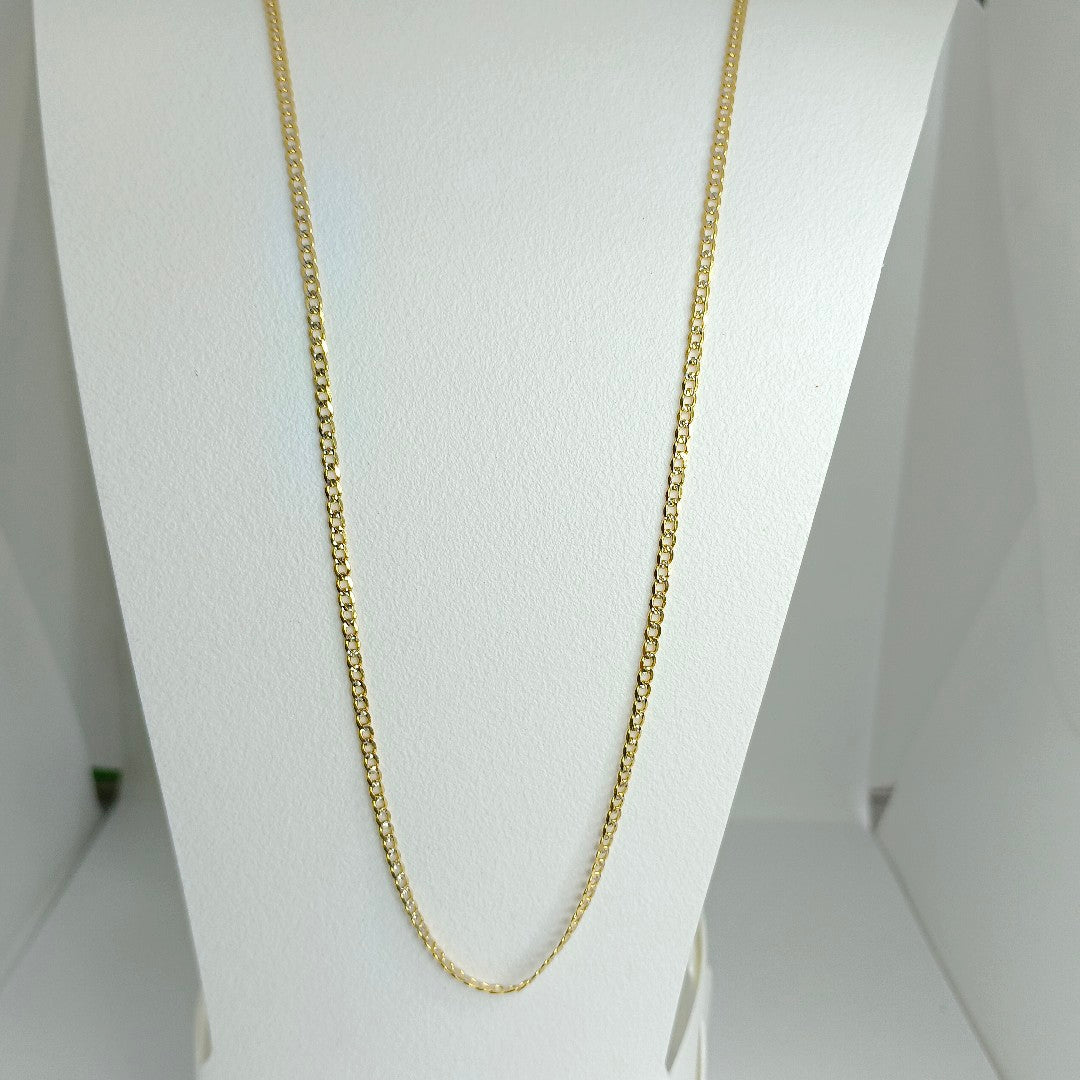 CADENA TEJIDO BARBADA DIAMANTADA 14K 50CM 5GR BPR06050 (NUEVO)