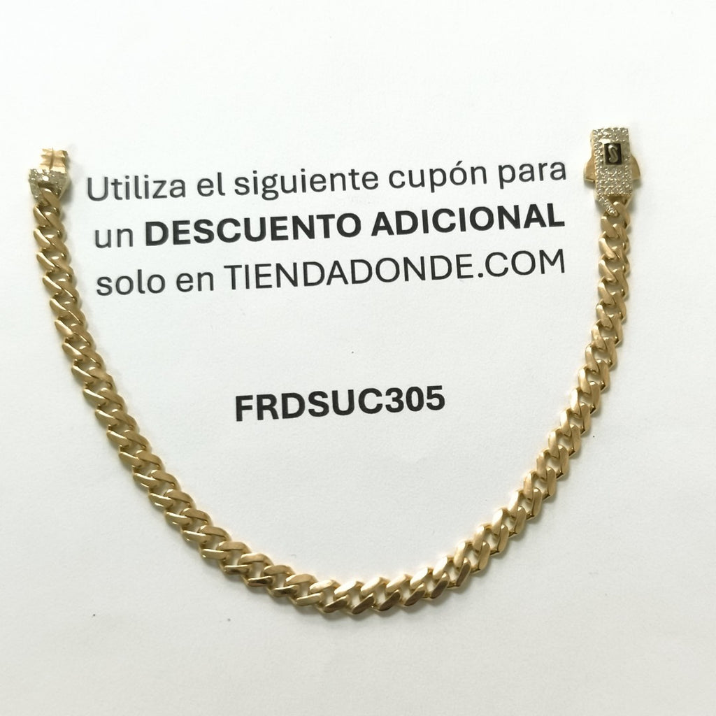 PULSERA BARBADA TIPO MONACO 14K 18 CM 4.8 GR (NUEVO)