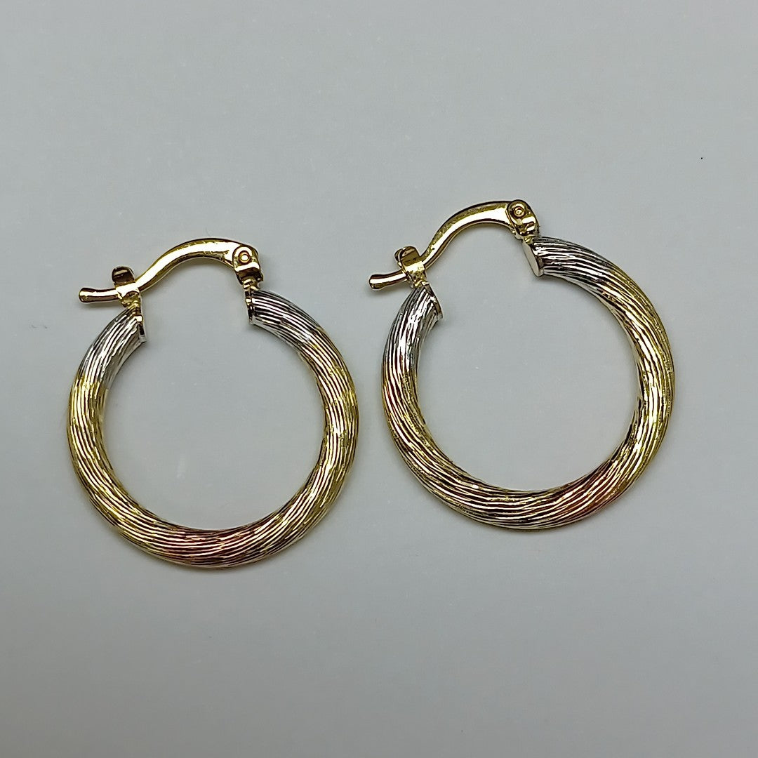 ARETES ARRACADAS TORZAL COMBINADO 14K 2.5 GR ET 03 (NUEVO)
