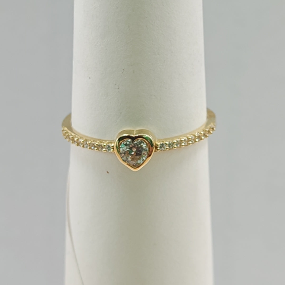 ANILLITO CON CORAZON Y CIRCONIAS 14K 9 TALLA 1.5 GR ADR 124 (NUEVO)