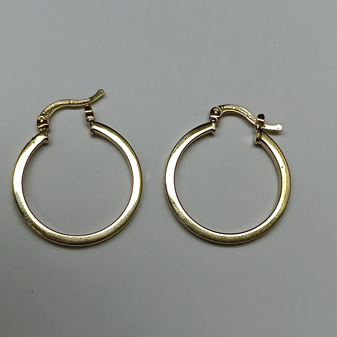 ARETES ARRACADAS LISAS 14K 1.7 GR ECT2 V (NUEVO)
