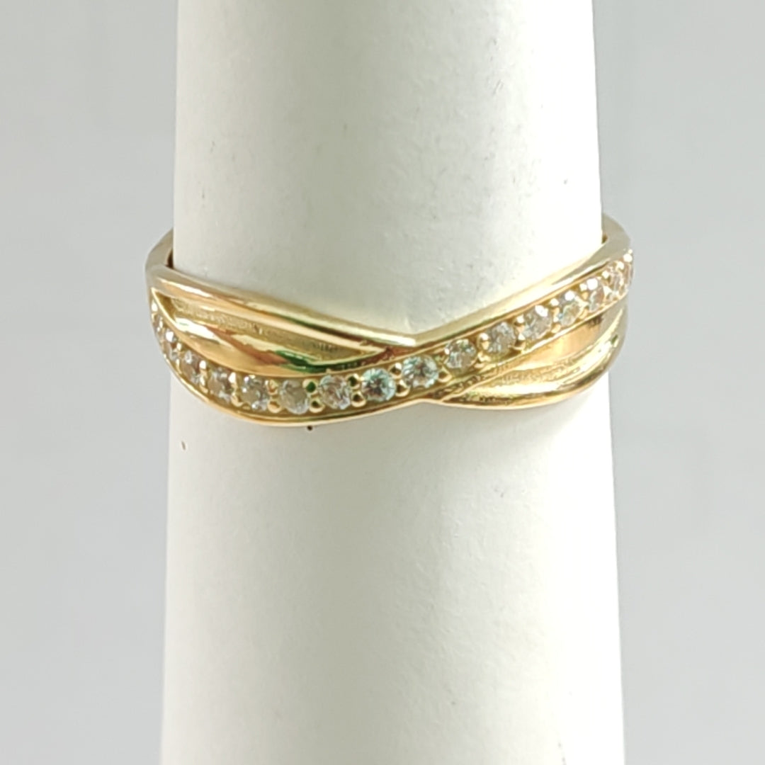 ANILLITO CON CIRCONIAS 14K 8 TALLA 1.8 GR ADR 153 (NUEVO)