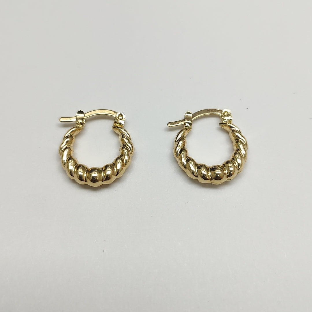 ARETES ARRACADAS TZL HUECAS 14K 1.5 GR (NUEVO)