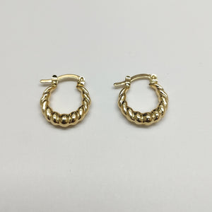 ARETES ARRACADAS TZL HUECAS 14K 1.5 GR (NUEVO)
