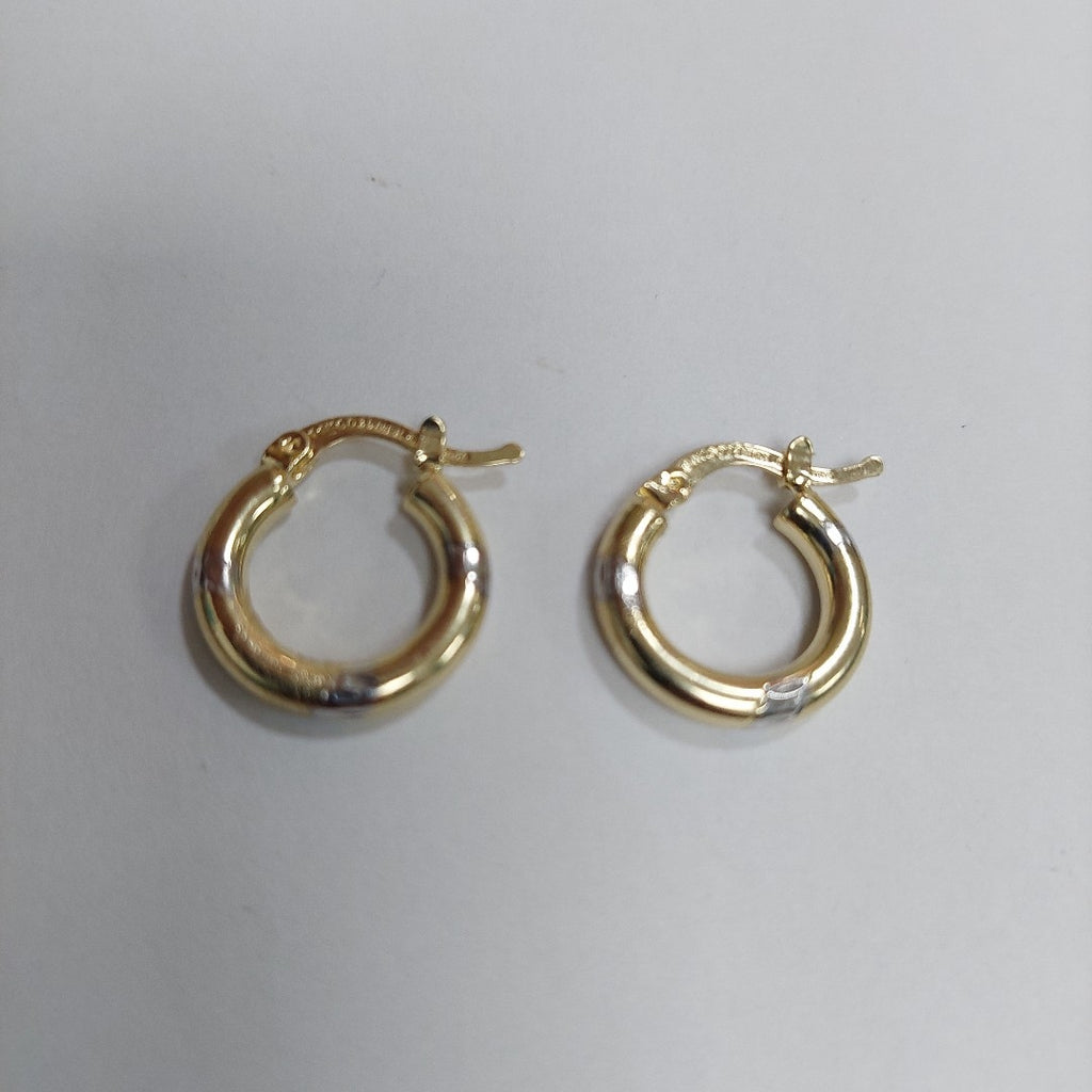 ARETES ARRACADAS MARTILLADA COMB 14K 1.4 GR ET 10 (NUEVO)