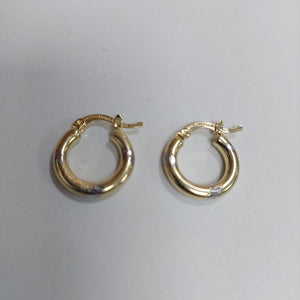 ARETES ARRACADAS MARTILLADA COMB 14K 1.4 GR ET 10 (NUEVO)