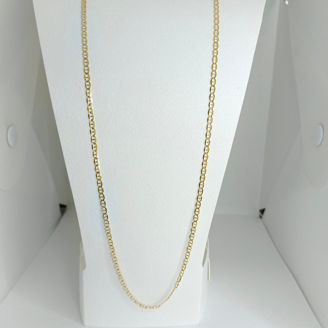 CADENA TEJIDO GUCHI DIAMANTADA 14K 55CM 4.8GR MPR060 (NUEVO)