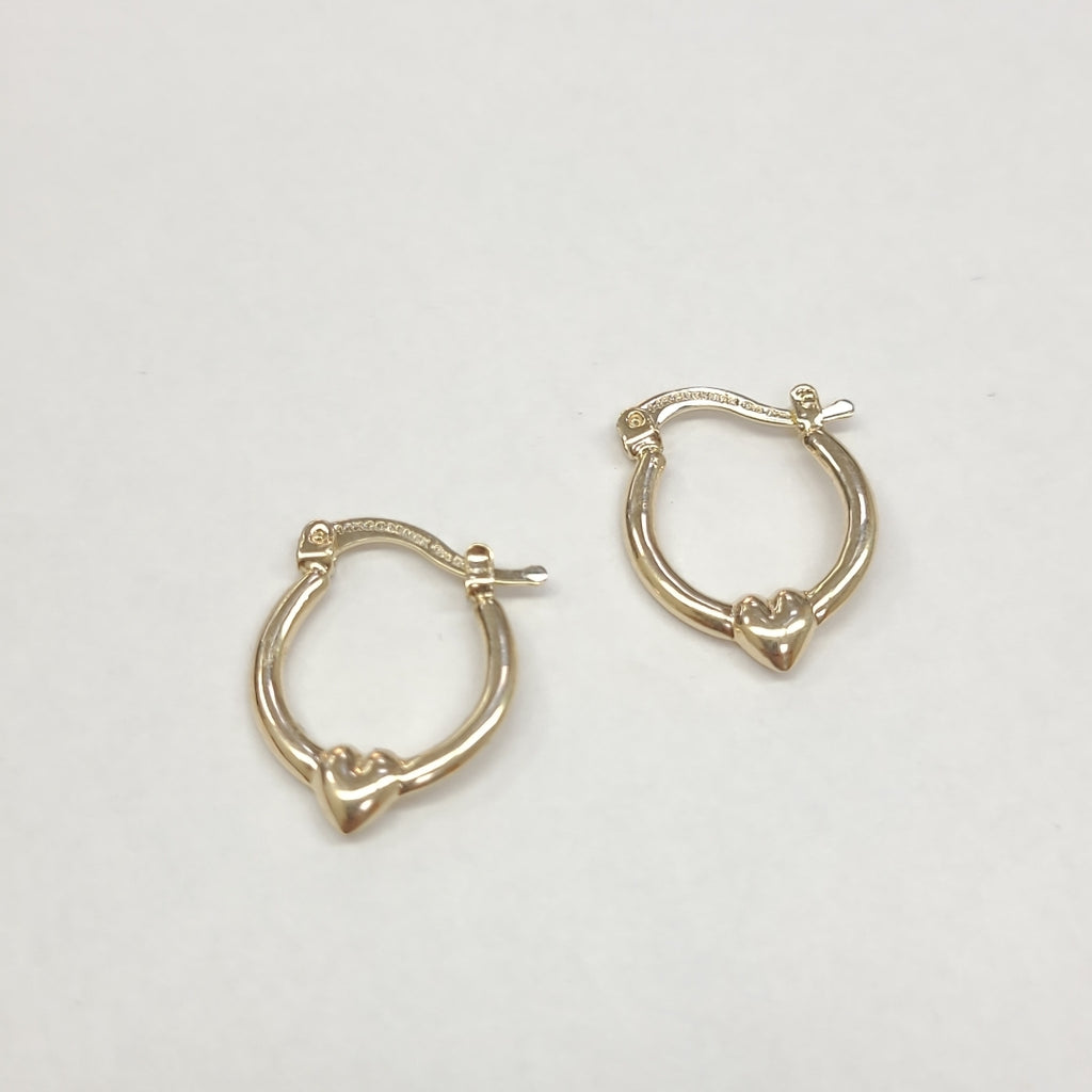 ARETES ARRACADAS FIG CORAZON 14K 1.1 GR AC 61 (NUEVO)