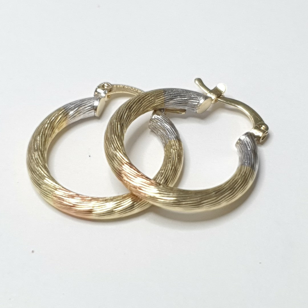 ARETES ARRACADAS TORZAL COMBINADO 14K 2.6 GR ET 03 (NUEVO)