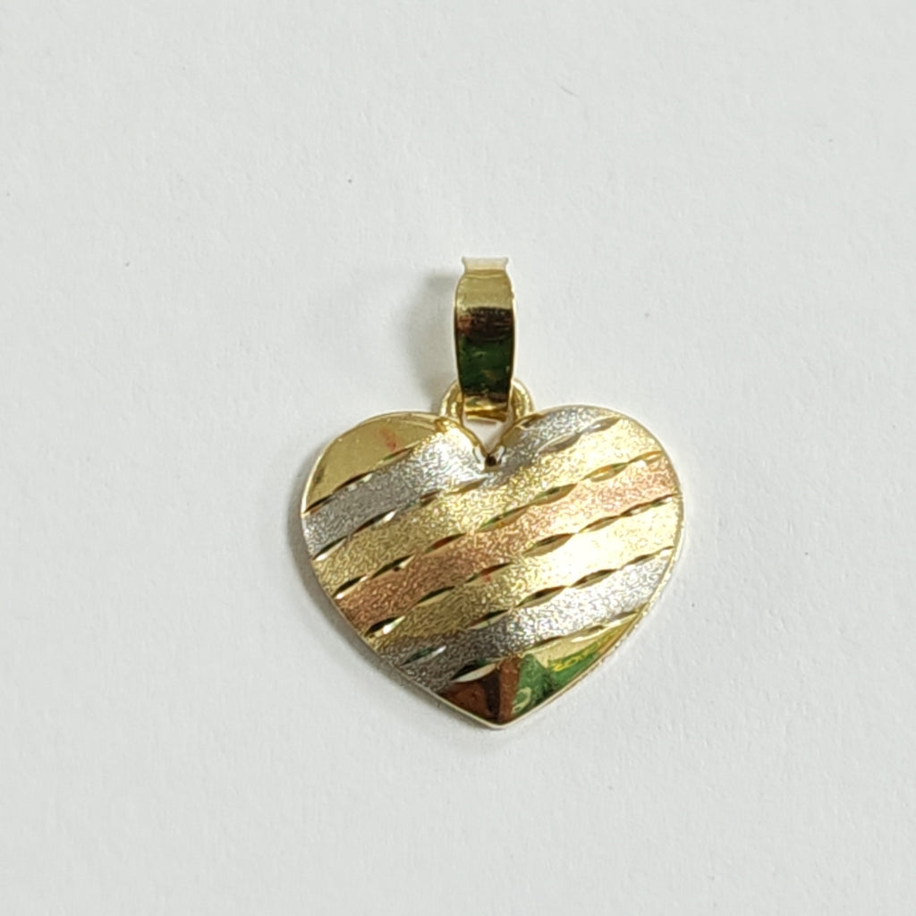 DIJE CORAZON COMBINADO 14K 1.4 GR DCR 04 (NUEVO)