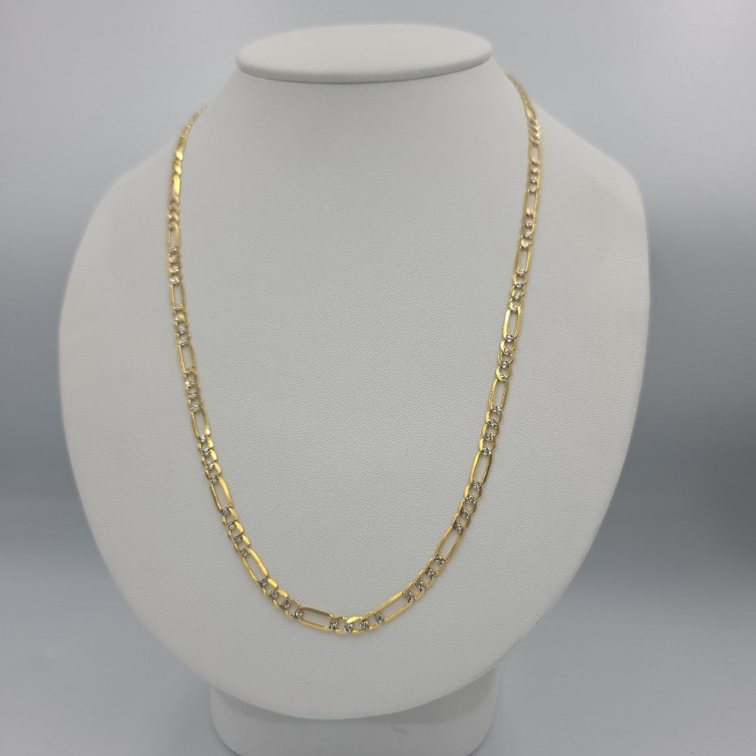 CADENA TEJIDO 3X1 DIAMANTADA 10K 55CM 9.6GR FIGAROPLANARADIO100 (NUEVO)