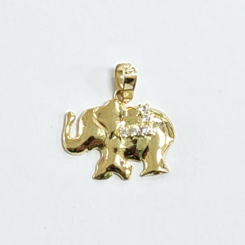 DIJE ELEFANTE CON CIRCONIAS 14K 1.4 GR DA 2 (NUEVO)