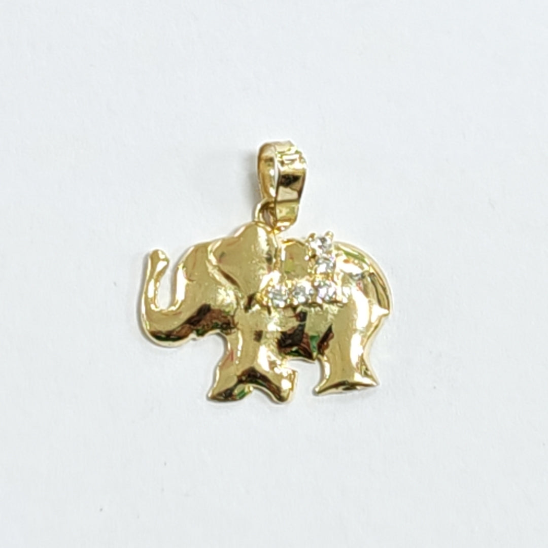 DIJE ELEFANTE CON CIRCONIAS 14K 1.4 GR DA 2 (NUEVO)