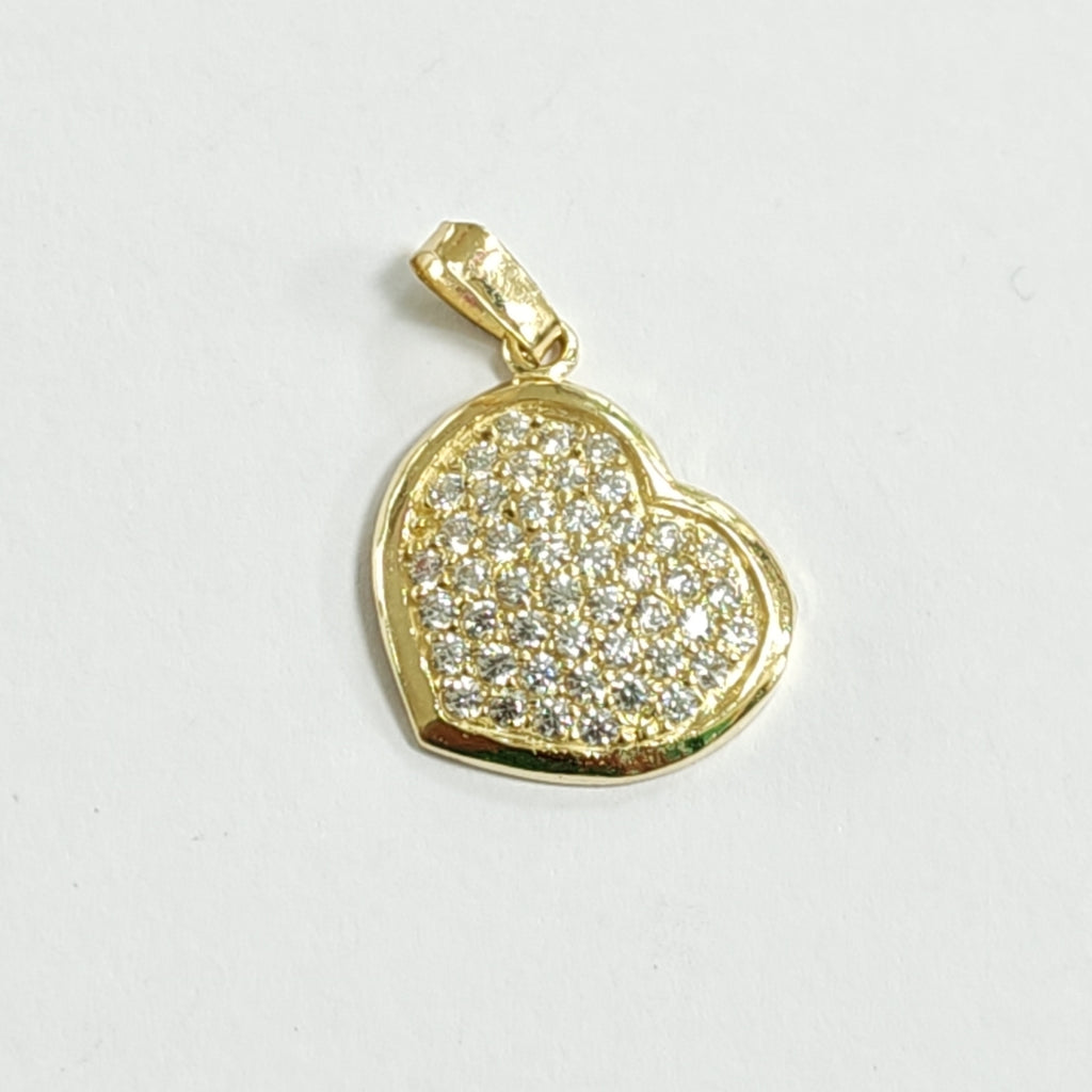 DIJE CORAZON CON CIRCONIAS 14K 1.7 GR DC 10 (NUEVO)