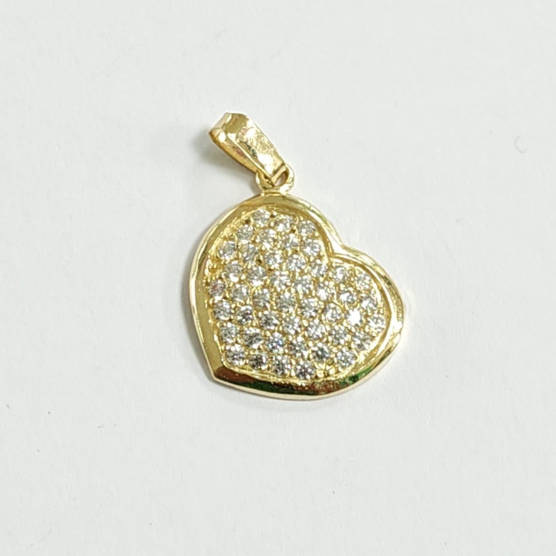 DIJE CORAZON CON CIRCONIAS 14K 1.7 GR DC 10 (NUEVO)