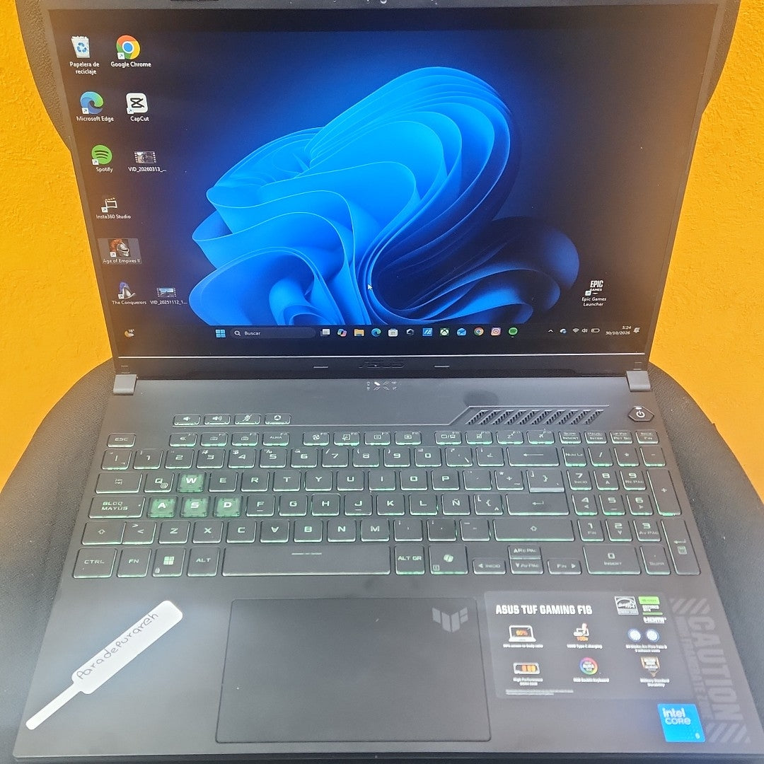 LAPTOP ASUS TUF GAMING F16 FX607VJ-RL024W (2025) 512 GB SSD 16 GB RAM (SEMINUEVO)