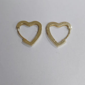 ARETES HUGGIES CORAZON CON CIRCONIAS 14K 2.1 GR HF 03 (NUEVO)