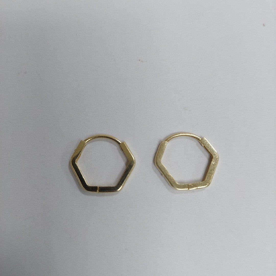 ARETES HUGGIES CON CIRCONIAS 14K 1.6 GR HR 01 (NUEVO)