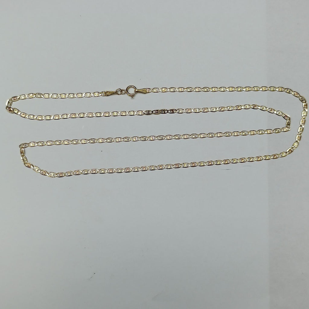 CADENA TEJIDO GUCHI COMBINADA 10K 60CM 3GR (NUEVO)
