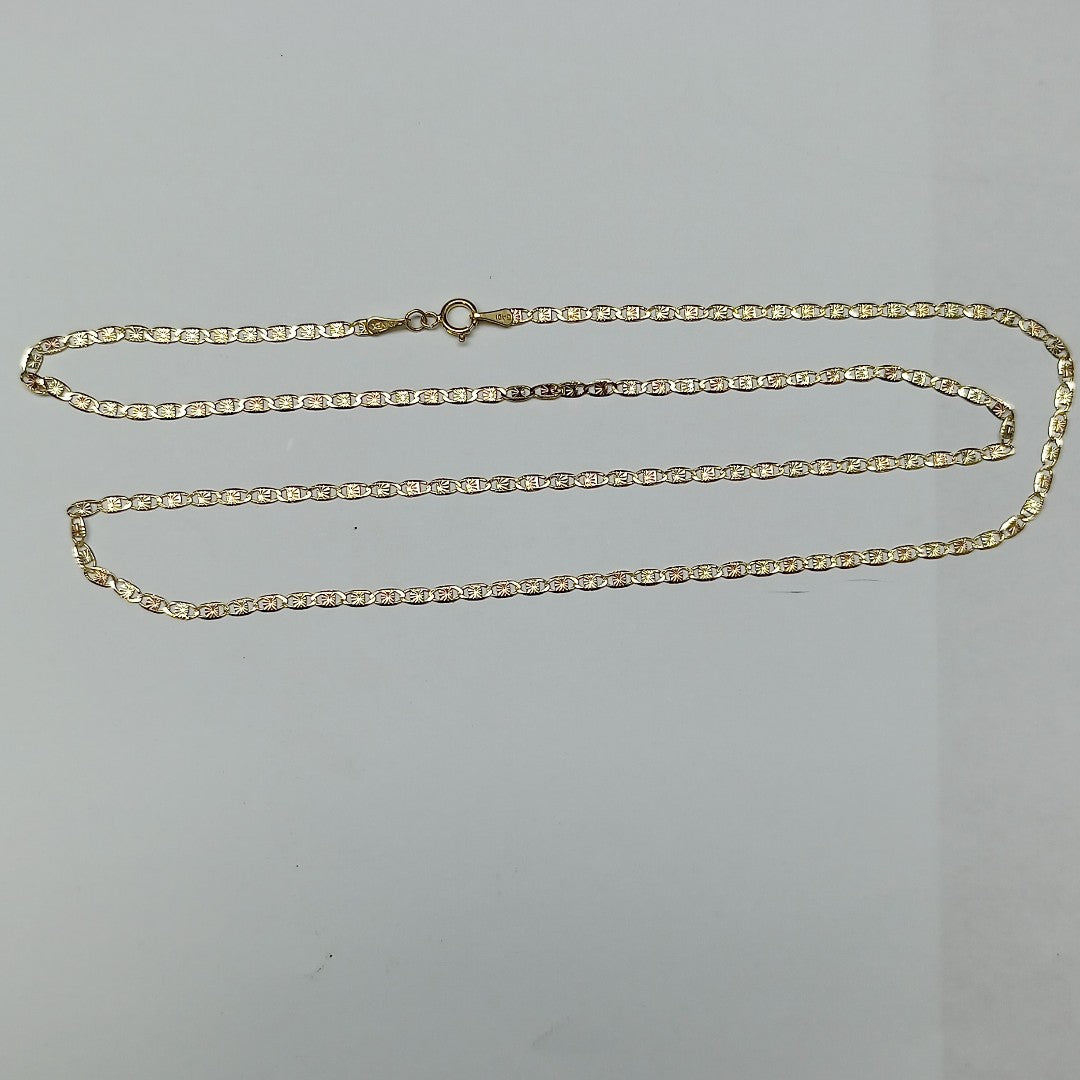 CADENA TEJIDO GUCHI COMBINADA 10K 60CM 3GR (NUEVO)