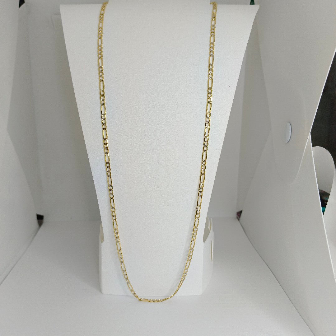 CADENA TEJIDO 3X1 DIAMANTADA 14K 60CM 8.6GR FPR08060 (NUEVO)