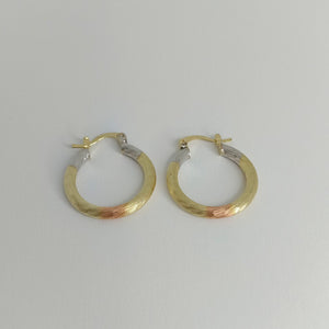ARETES ARRACADAS TORZAL COMBINADO 14K 2.6 GR ET 03 (NUEVO)