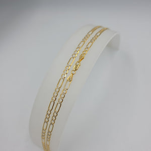 CADENA TEJIDO 3X1 DIAMANTADA 14K 55CM 12.8GR FDR100 55 (NUEVO)