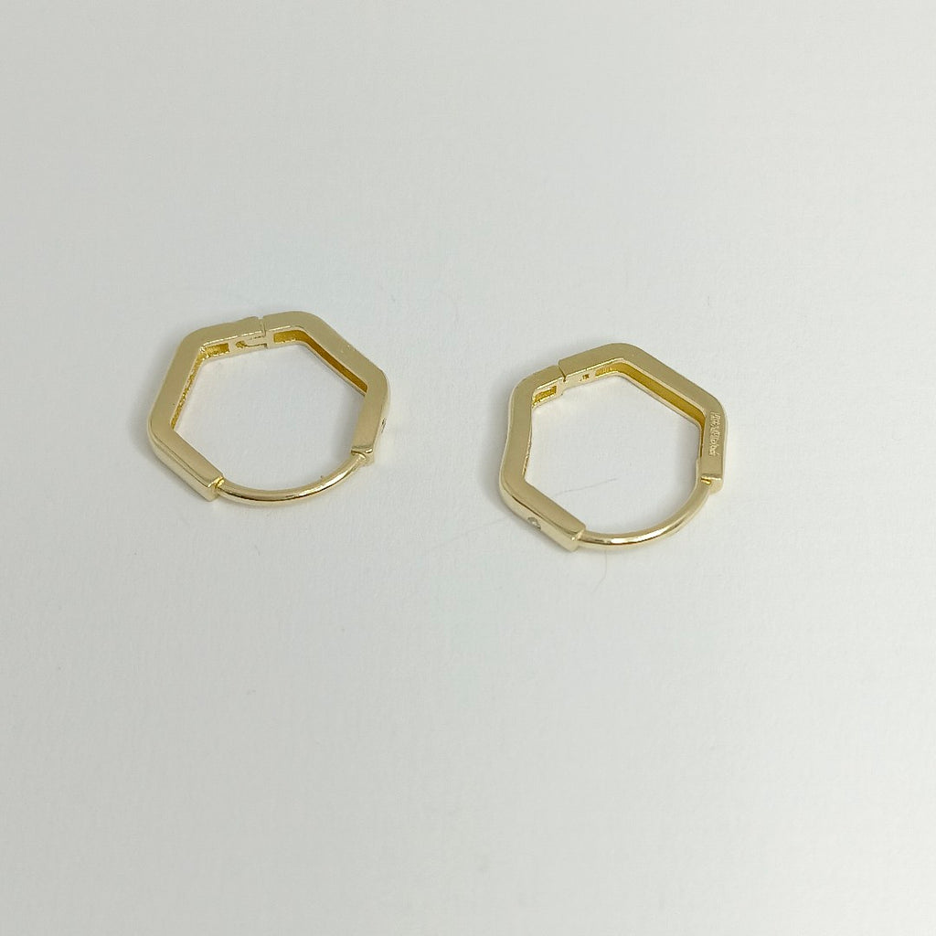 ARETES HUGGIES CON CIRCONIAS 14K 1.6 GR HR 01 (NUEVO)