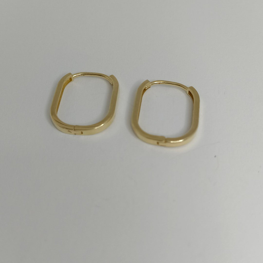 ARETES ARRACADAS RECTANGULAR 14K 2.4 GR HR 04 (NUEVO)